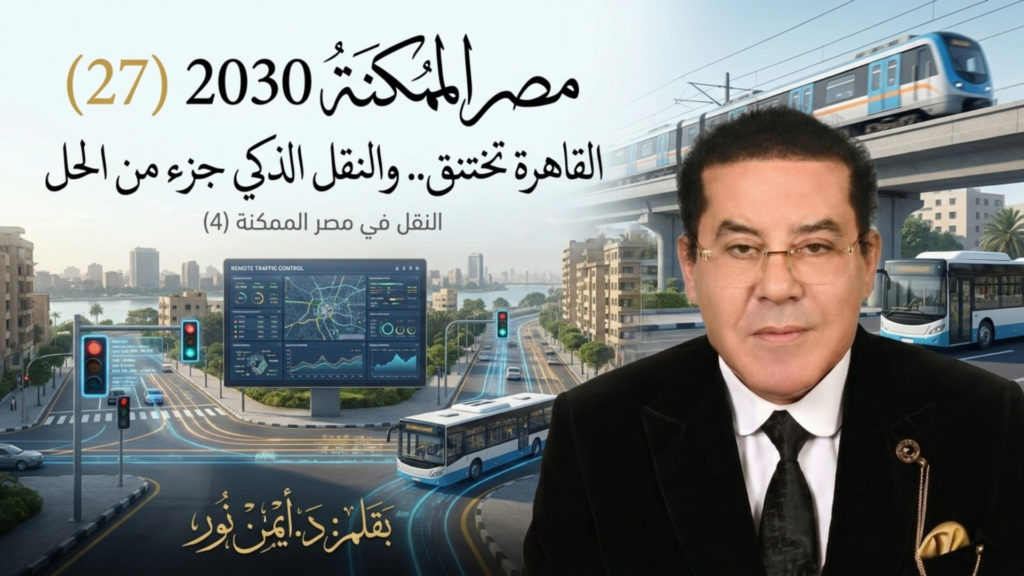 د. أيمن نور يكتب: القاهرة تختنق… والنقل الذكي جزء من الحل. مصر الممكنة 2030 (27) النقل في مصر الممكنة (4)