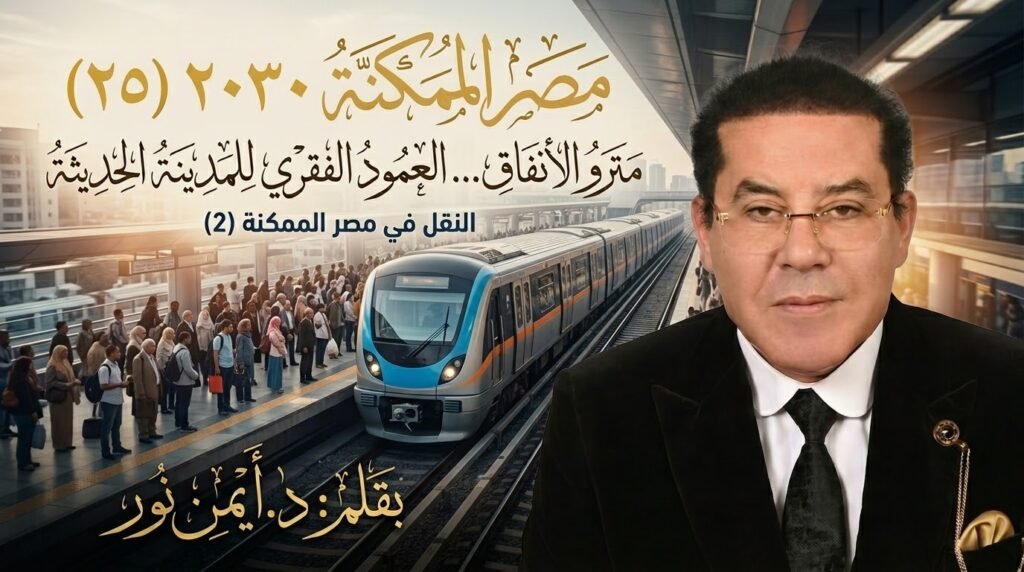 د. أيمن نور يكتب: مترو الأنفاق… العمود الفقري للمدينة الحديثة . مصر الممكنة 2030 (25) النقل في مصر الممكنة (2)